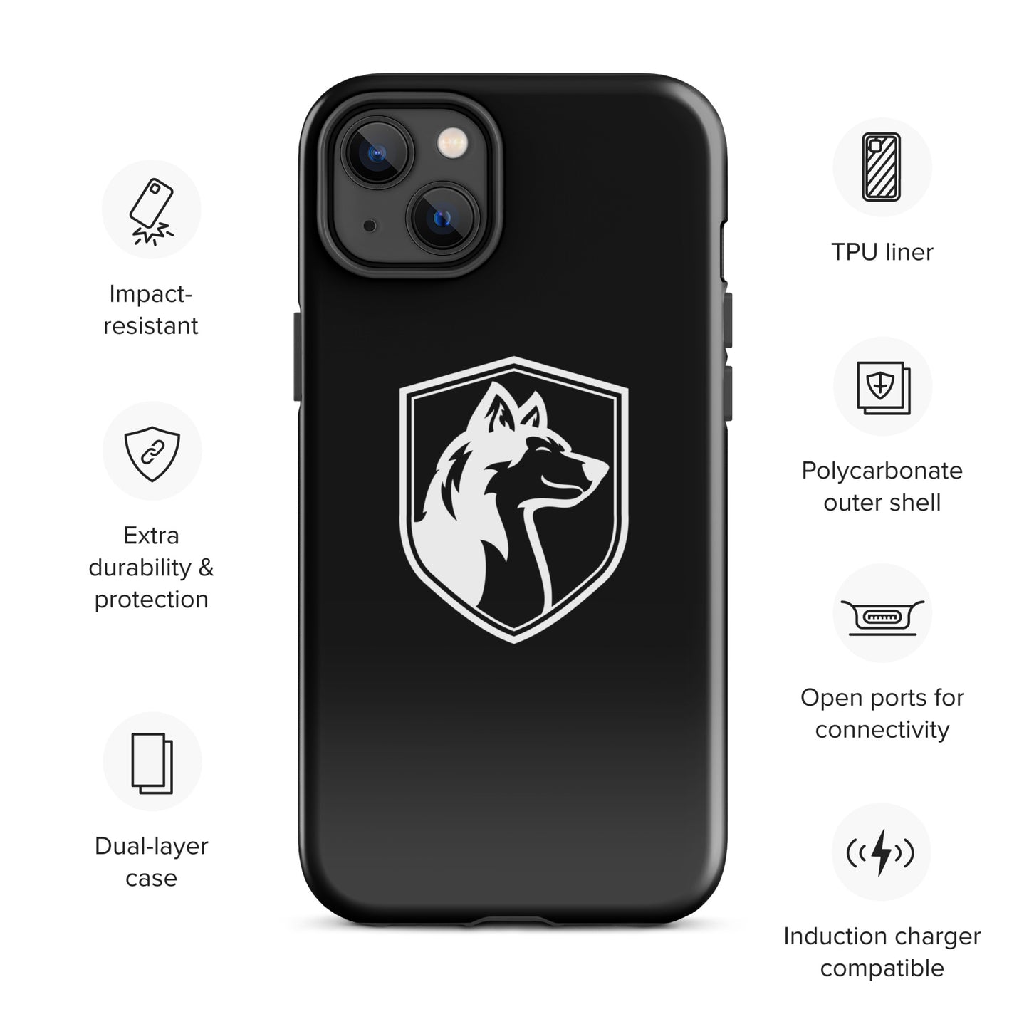 Tough Case for iPhone®/ White on Black