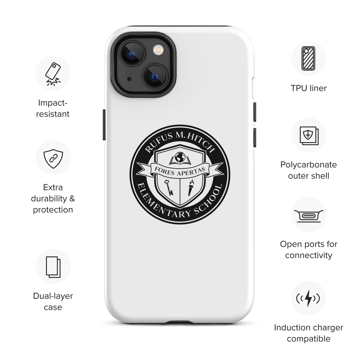 Tough Case for iPhone®/ Black on White