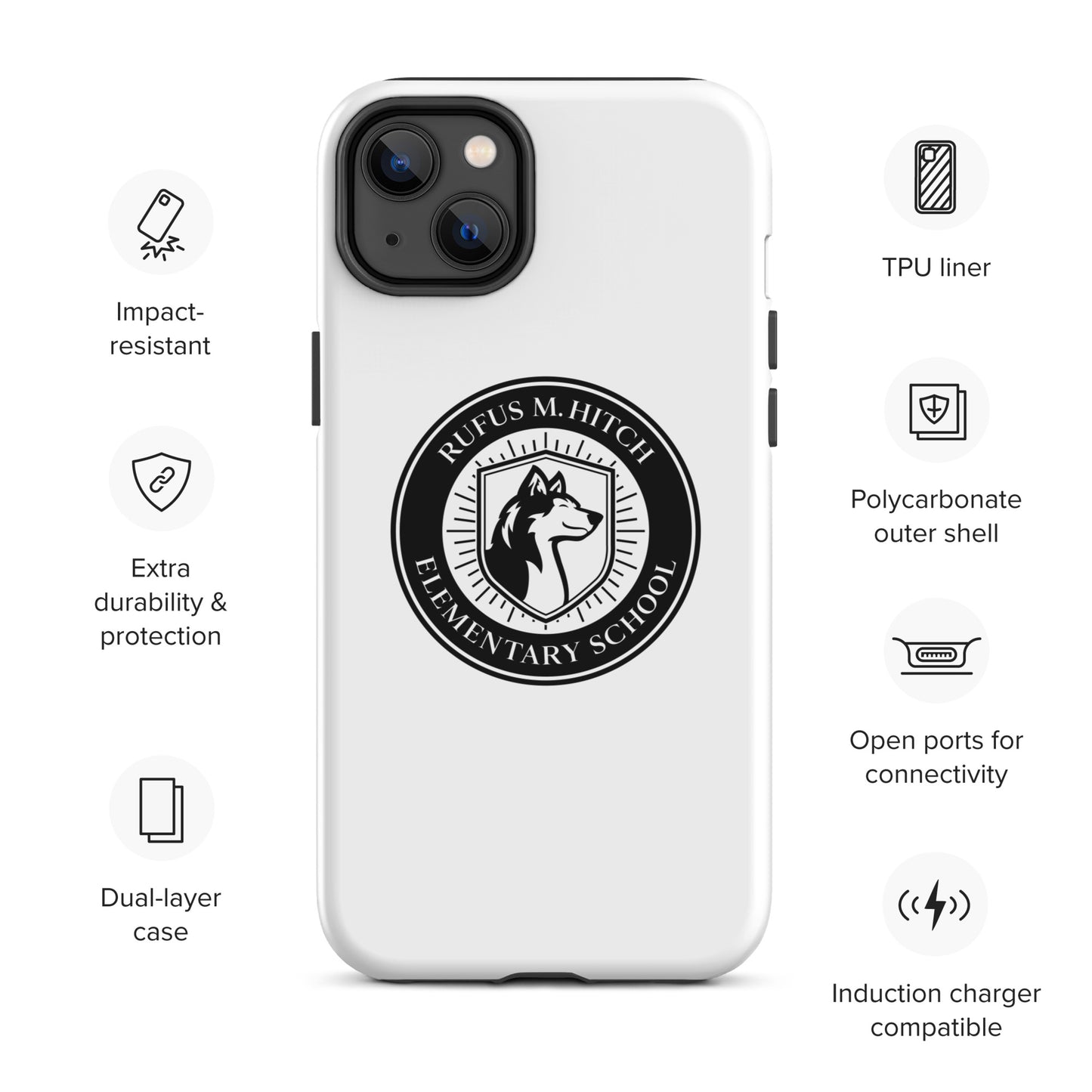 Tough Case for iPhone®/ Black on White