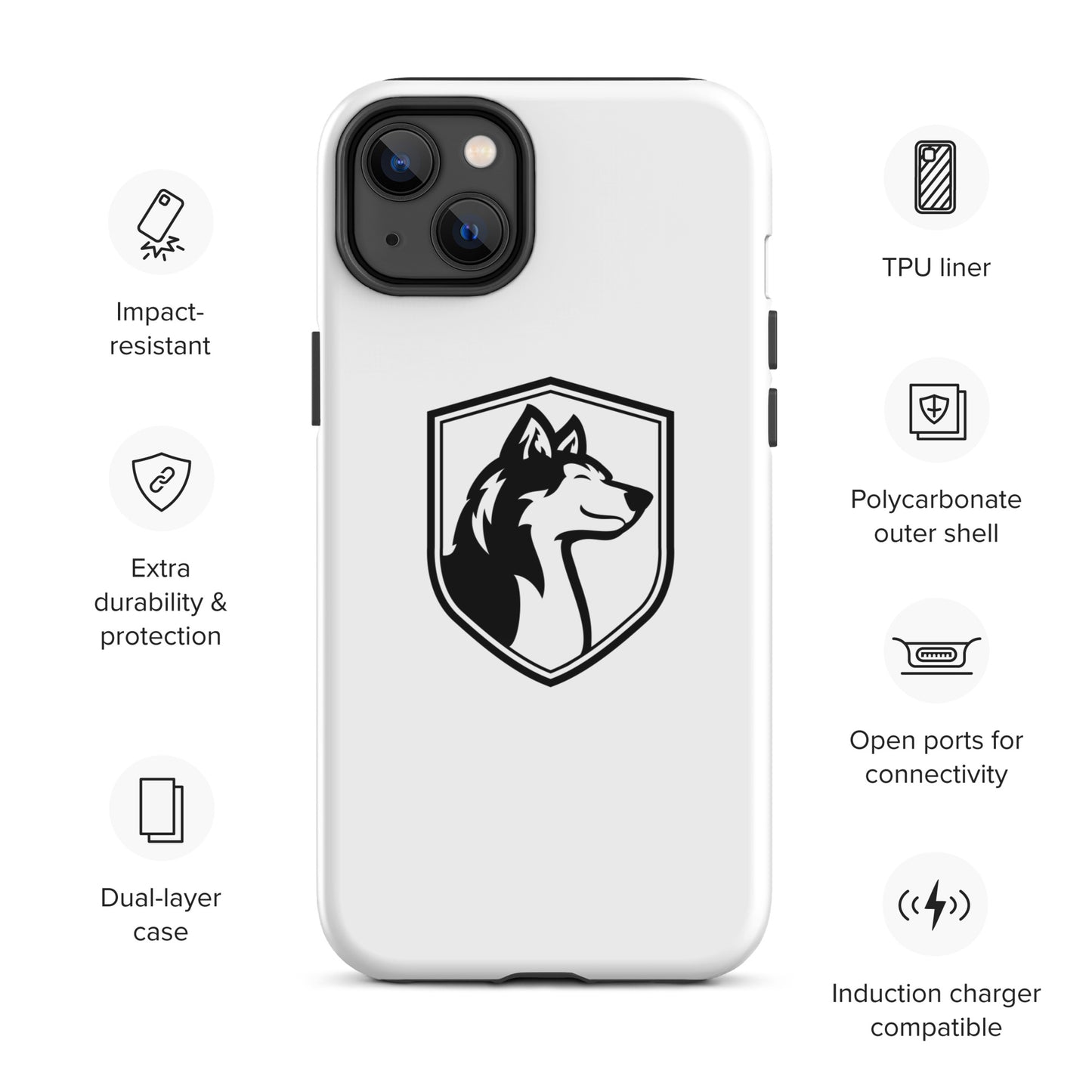 Tough Case for iPhone®/ Black on White