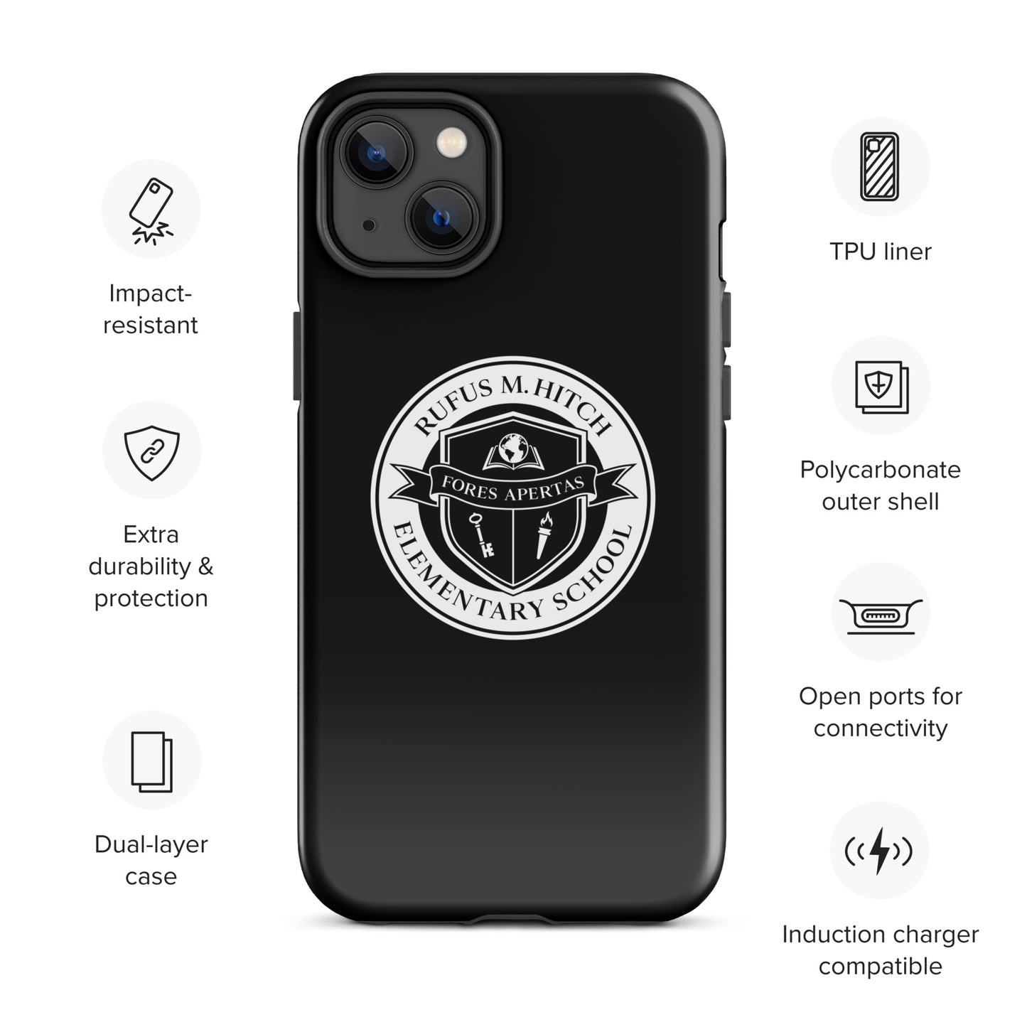 Tough Case for iPhone®/ White on Black