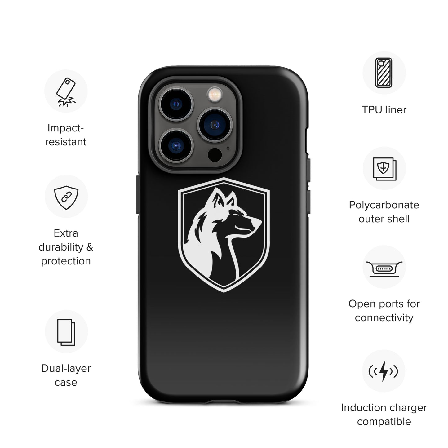 Tough Case for iPhone®/ White on Black