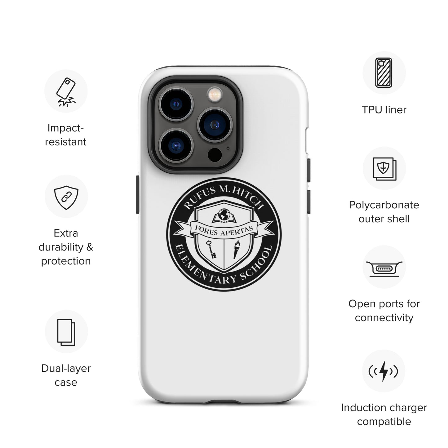 Tough Case for iPhone®/ Black on White