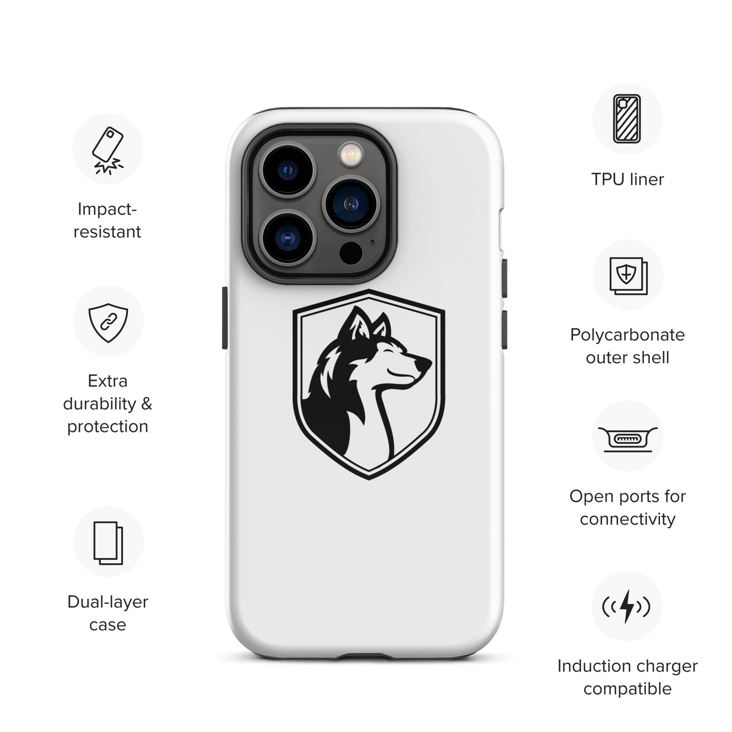 Tough Case for iPhone®/ Black on White