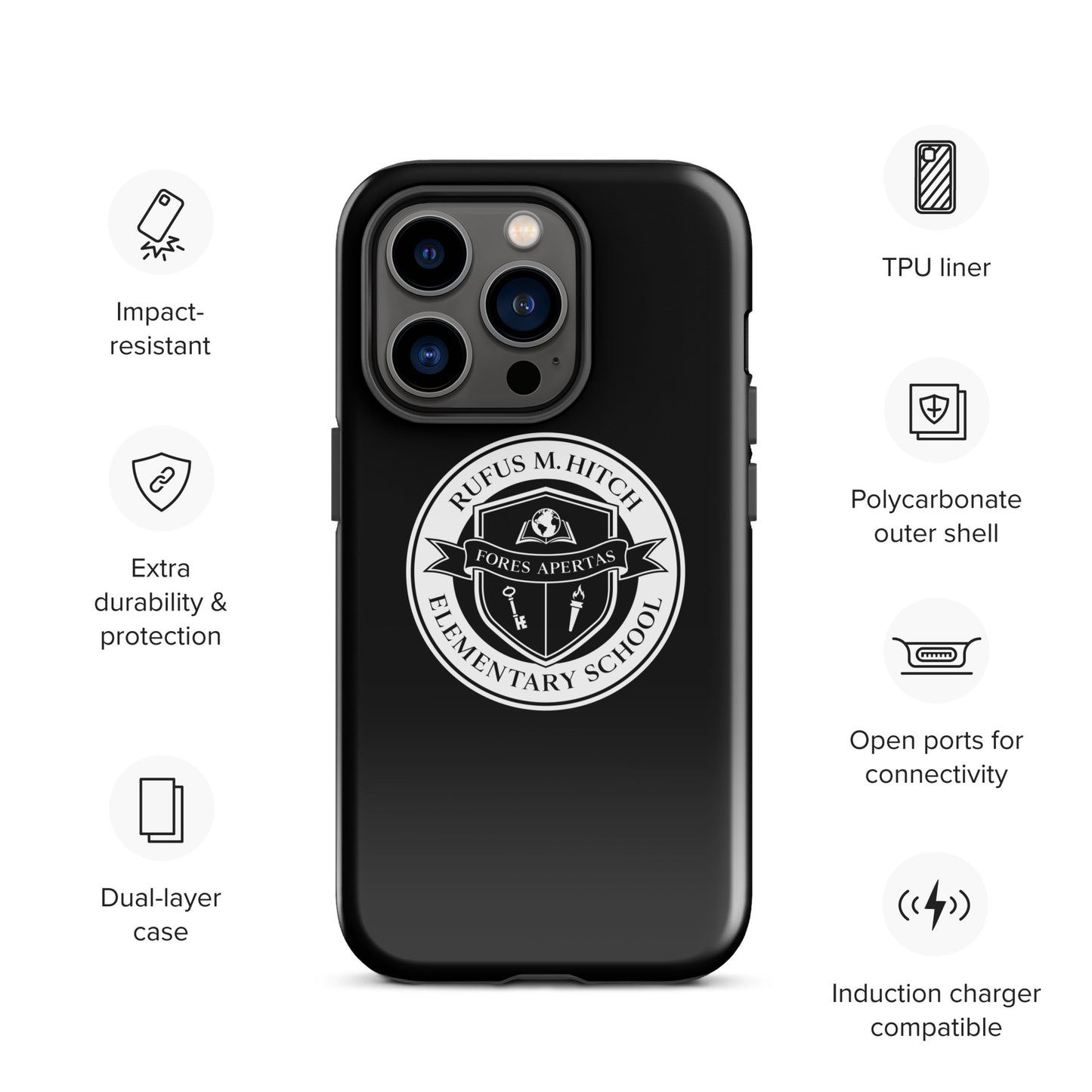 Tough Case for iPhone®/ White on Black