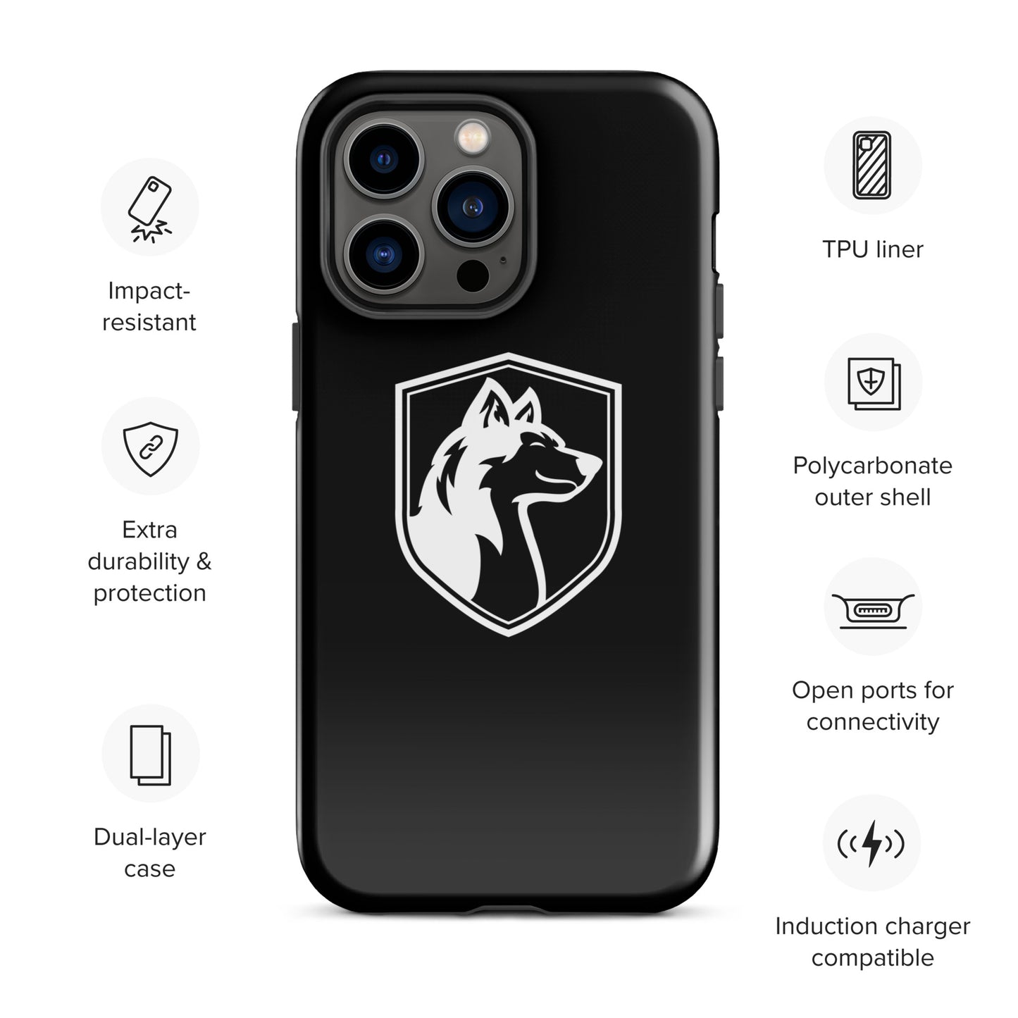 Tough Case for iPhone®/ White on Black