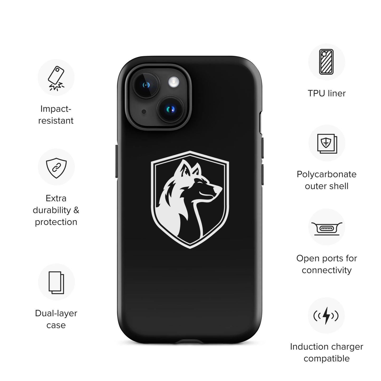 Tough Case for iPhone®/ White on Black