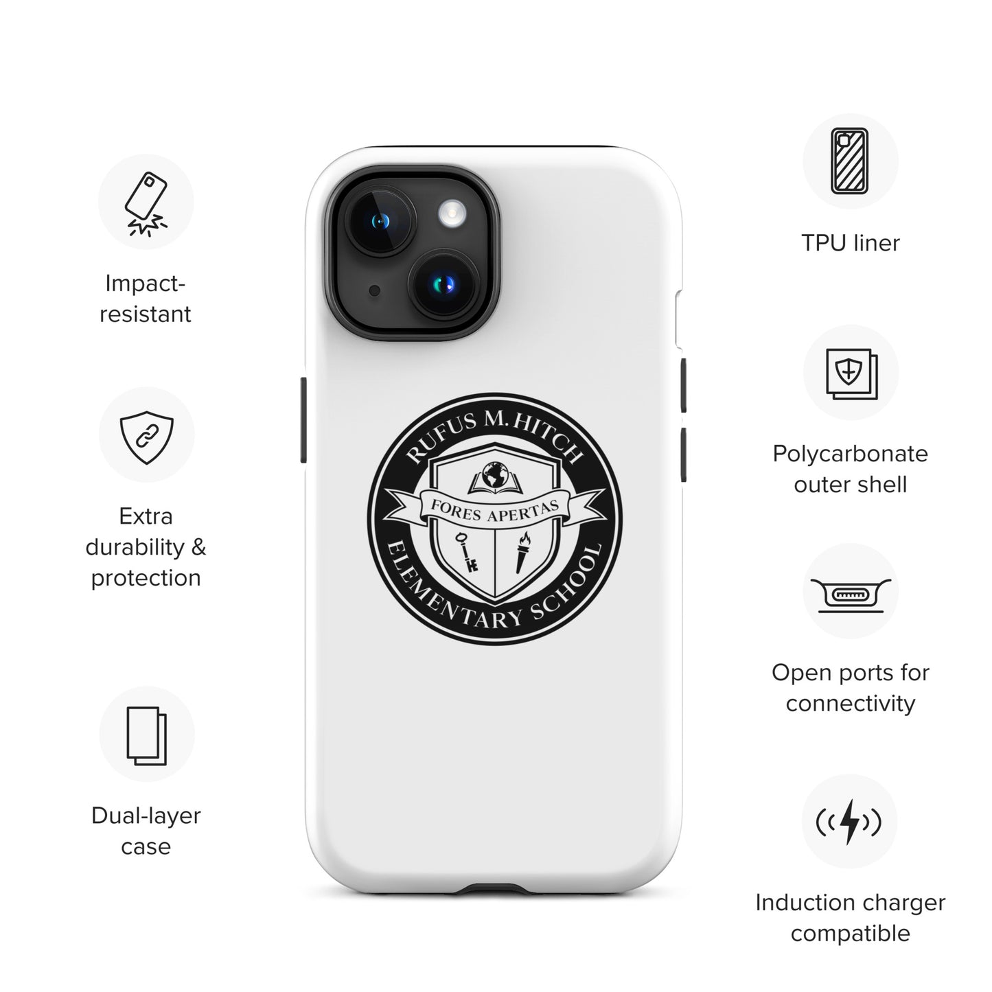 Tough Case for iPhone®/ Black on White