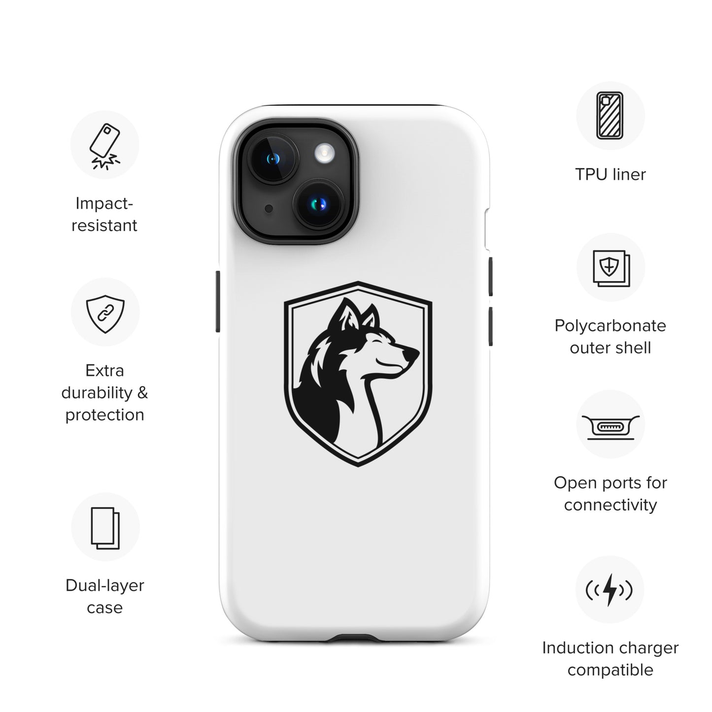 Tough Case for iPhone®/ Black on White