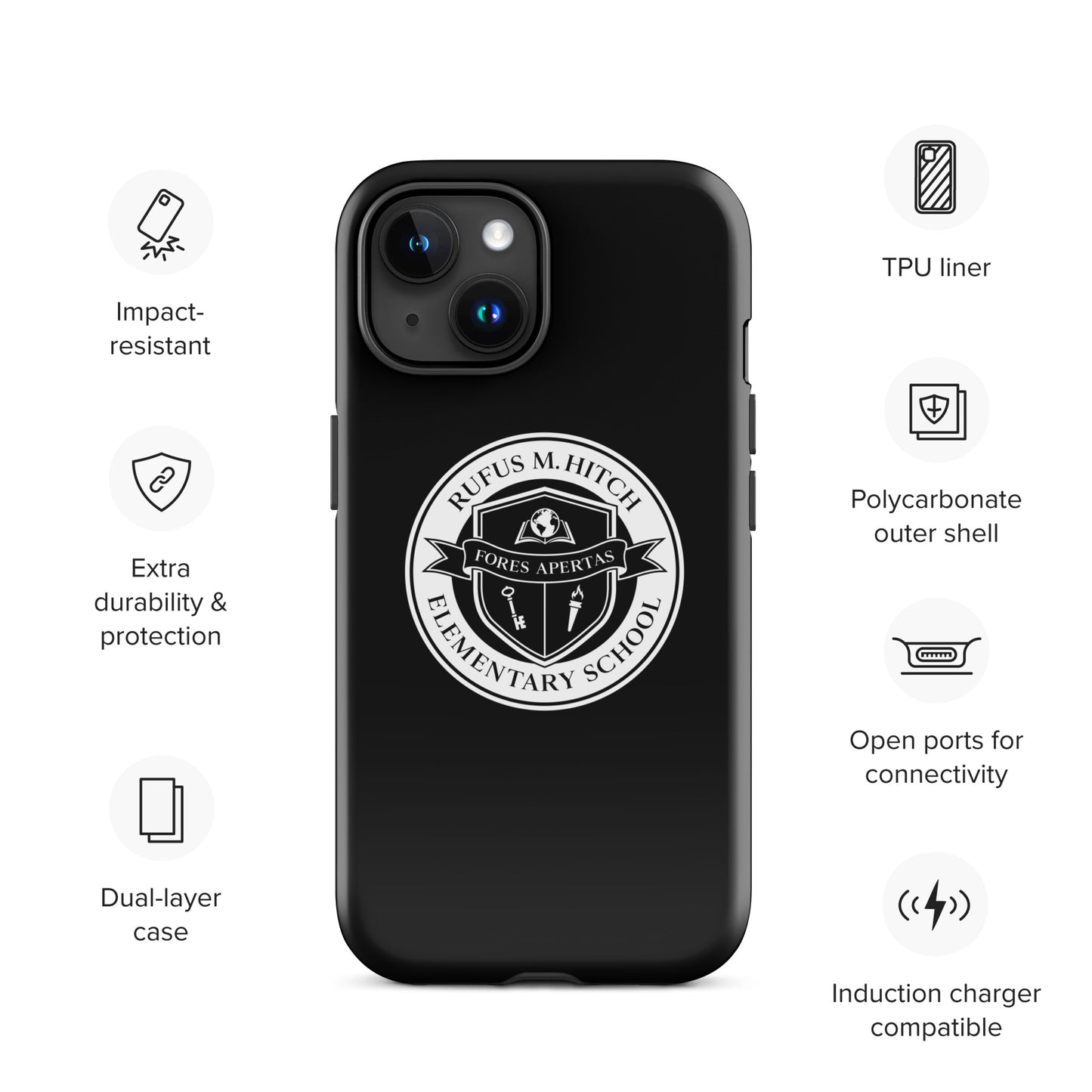 Tough Case for iPhone®/ White on Black