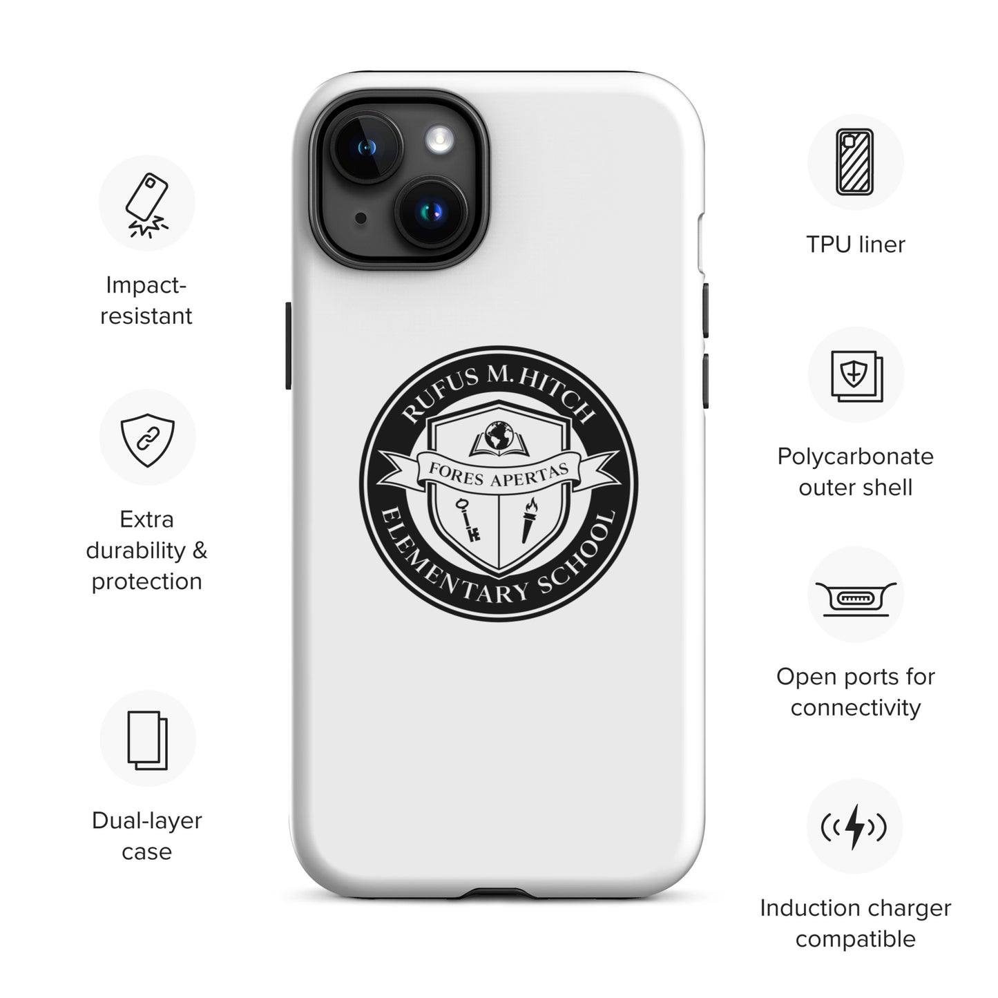 Tough Case for iPhone®/ Black on White