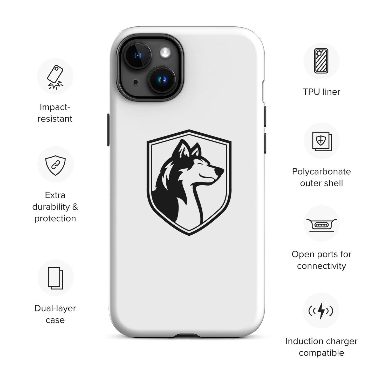 Tough Case for iPhone®/ Black on White