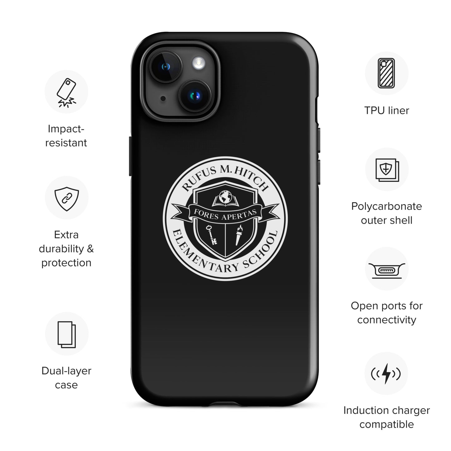 Tough Case for iPhone®/ White on Black