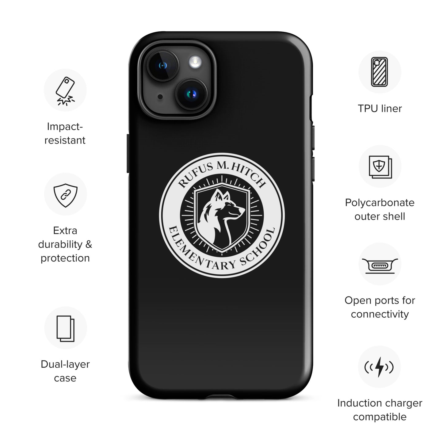 Tough Case for iPhone®/ White on Black