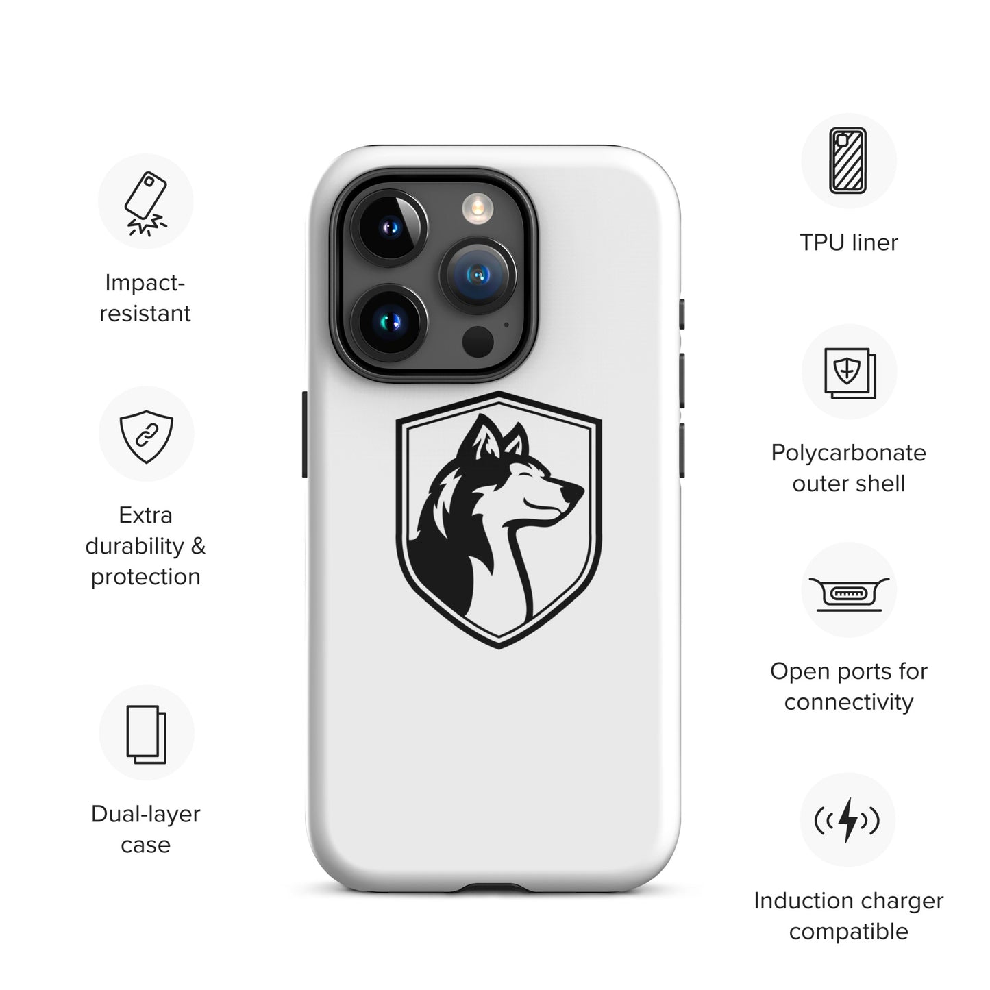 Tough Case for iPhone®/ Black on White