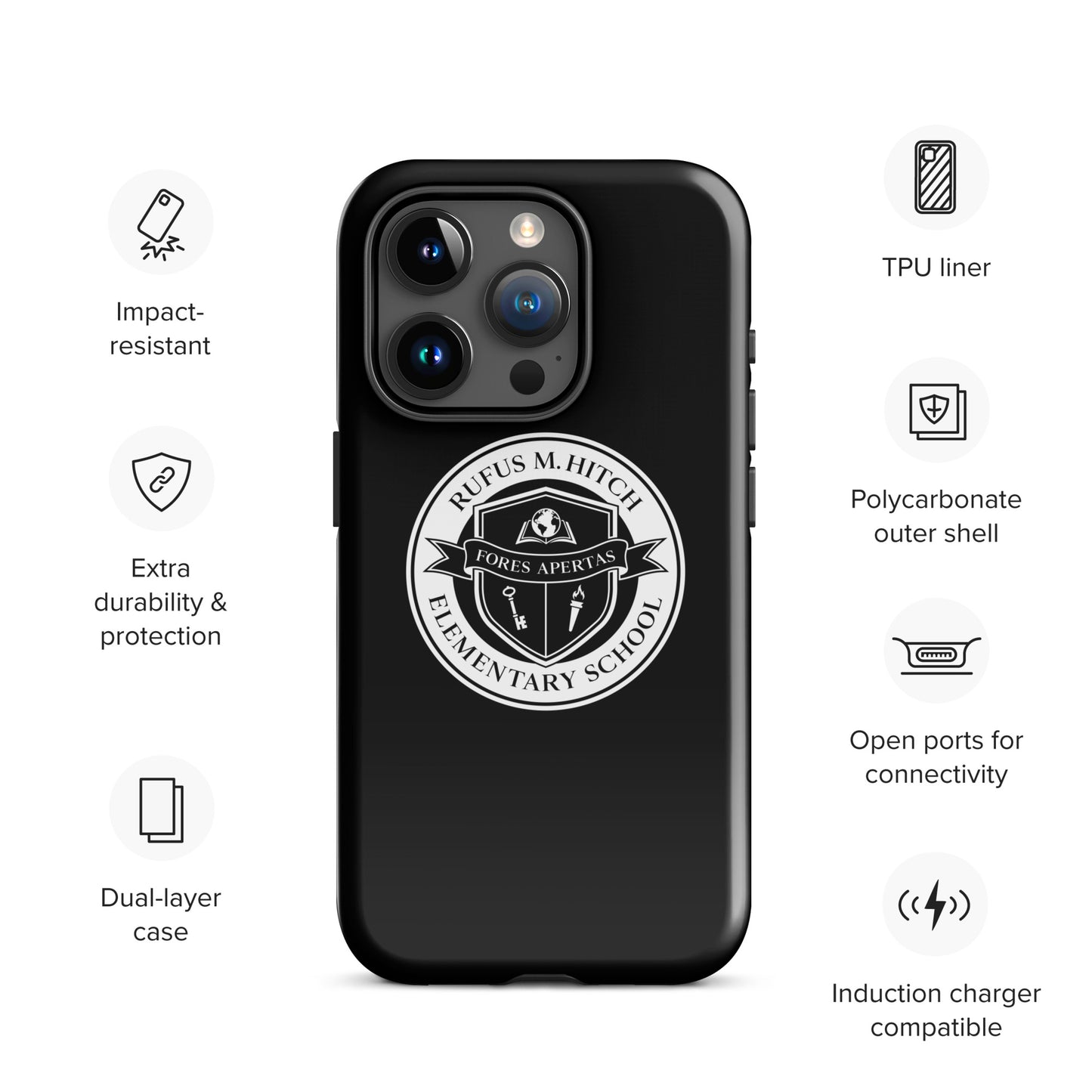 Tough Case for iPhone®/ White on Black