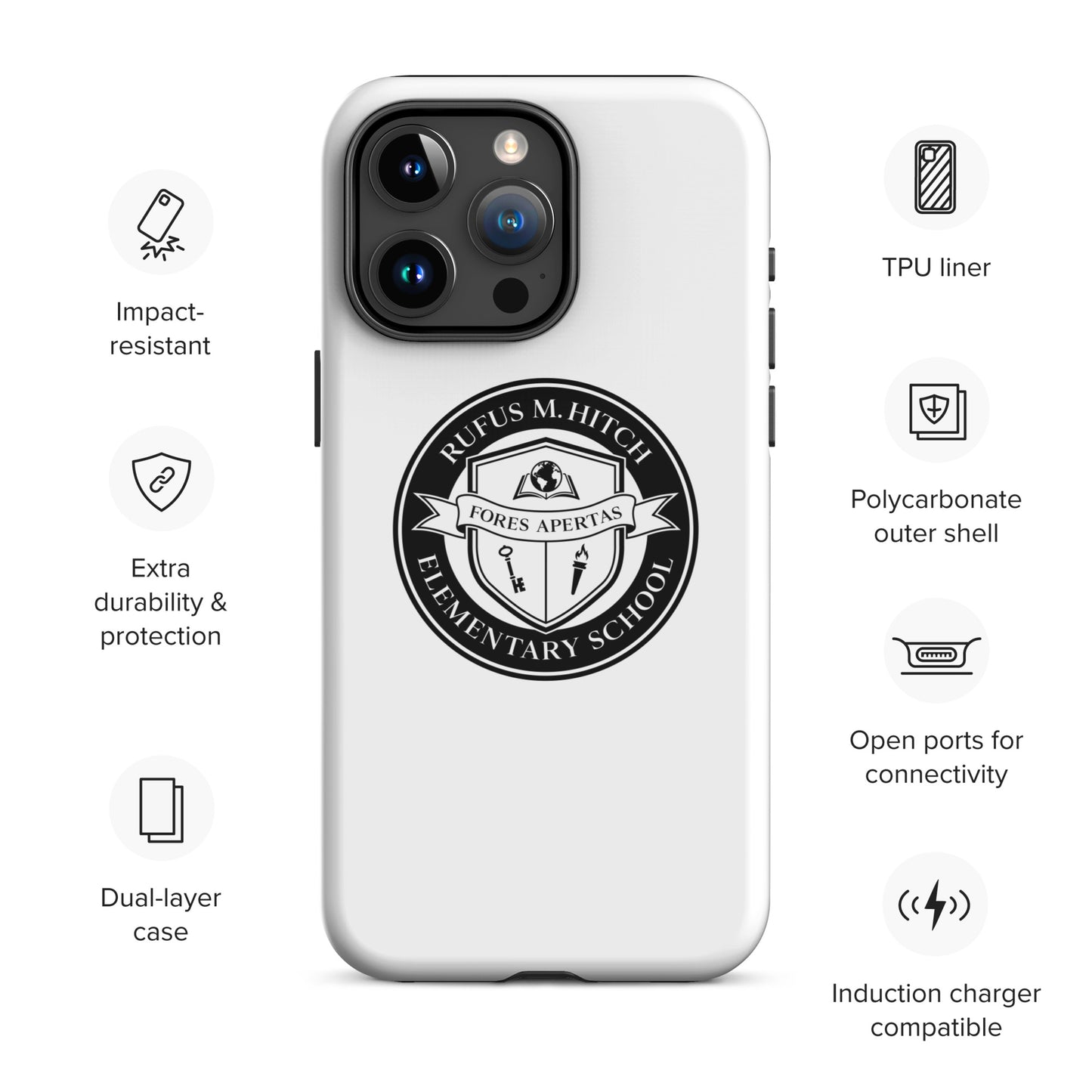 Tough Case for iPhone®/ Black on White