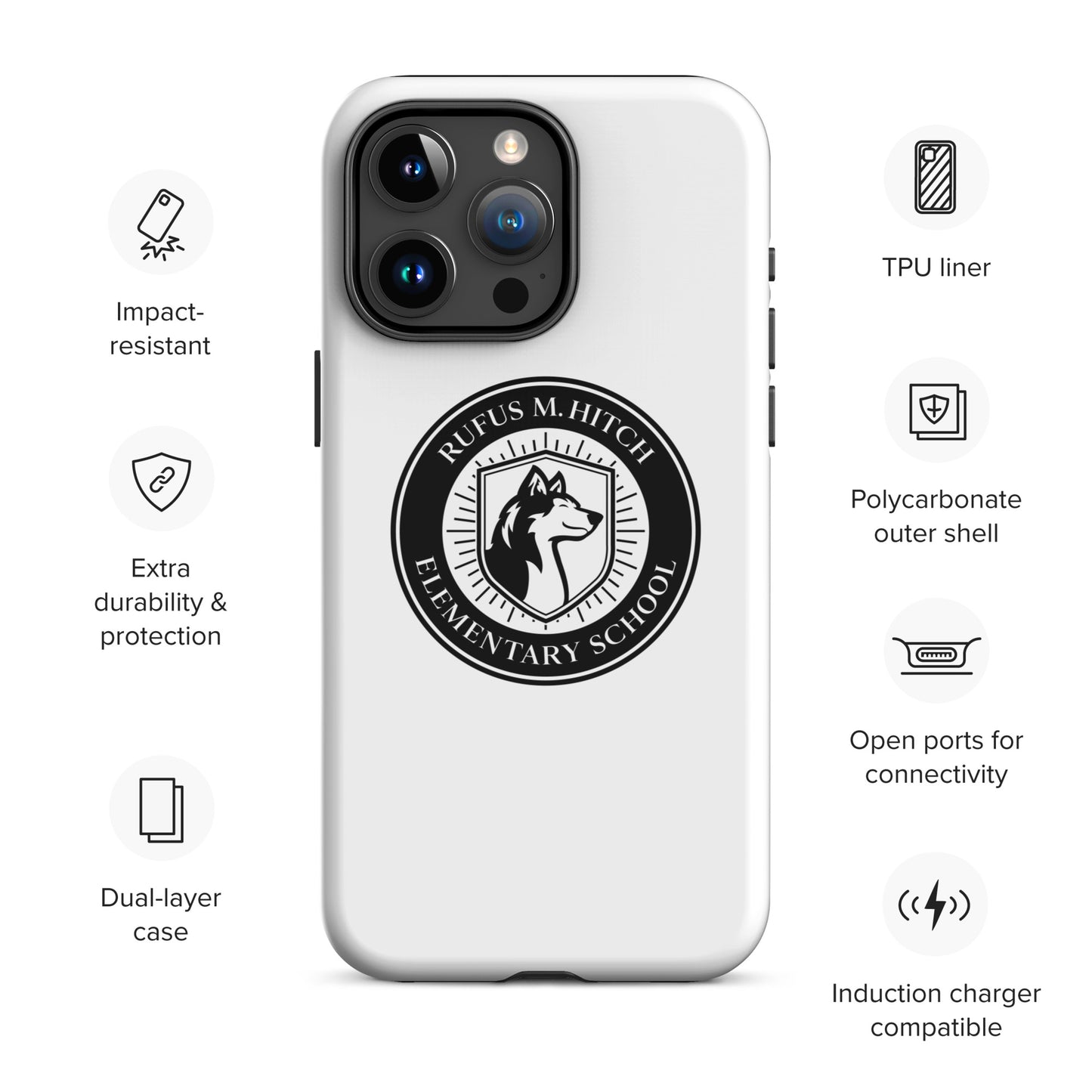 Tough Case for iPhone®/ Black on White