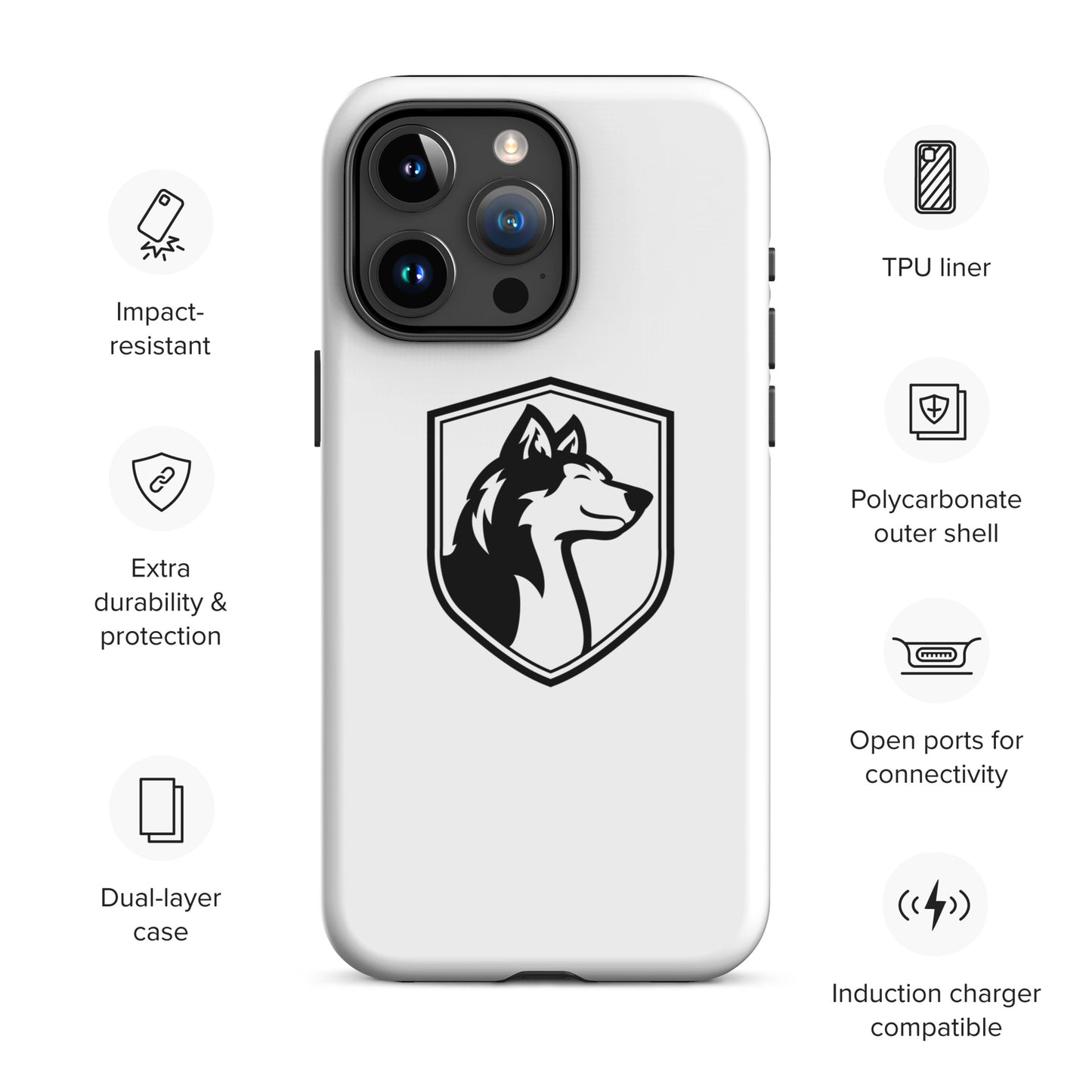 Tough Case for iPhone®/ Black on White