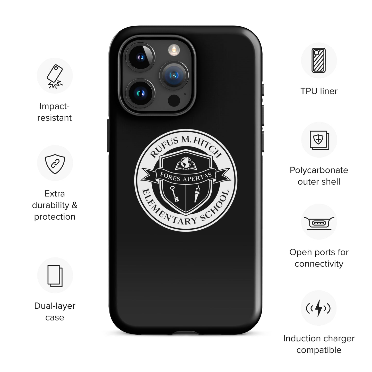 Tough Case for iPhone®/ White on Black