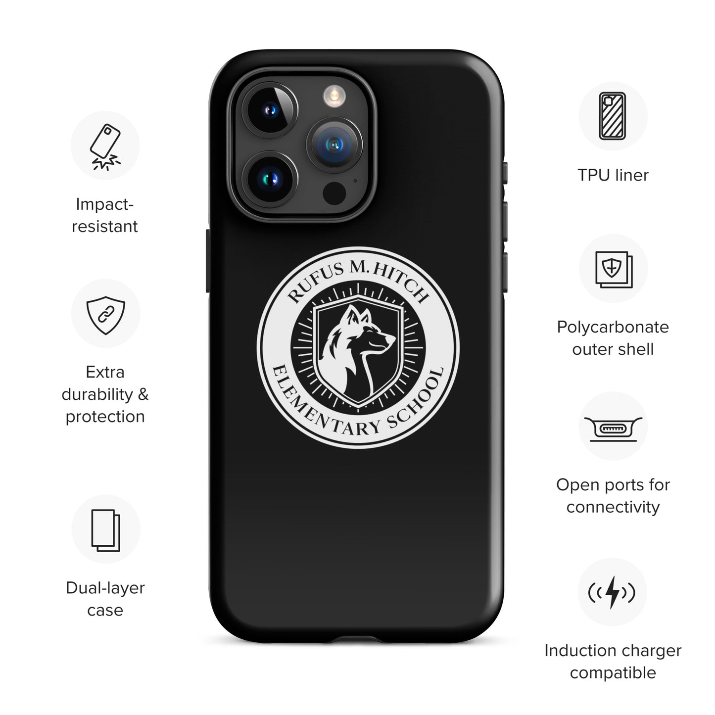 Tough Case for iPhone®/ White on Black