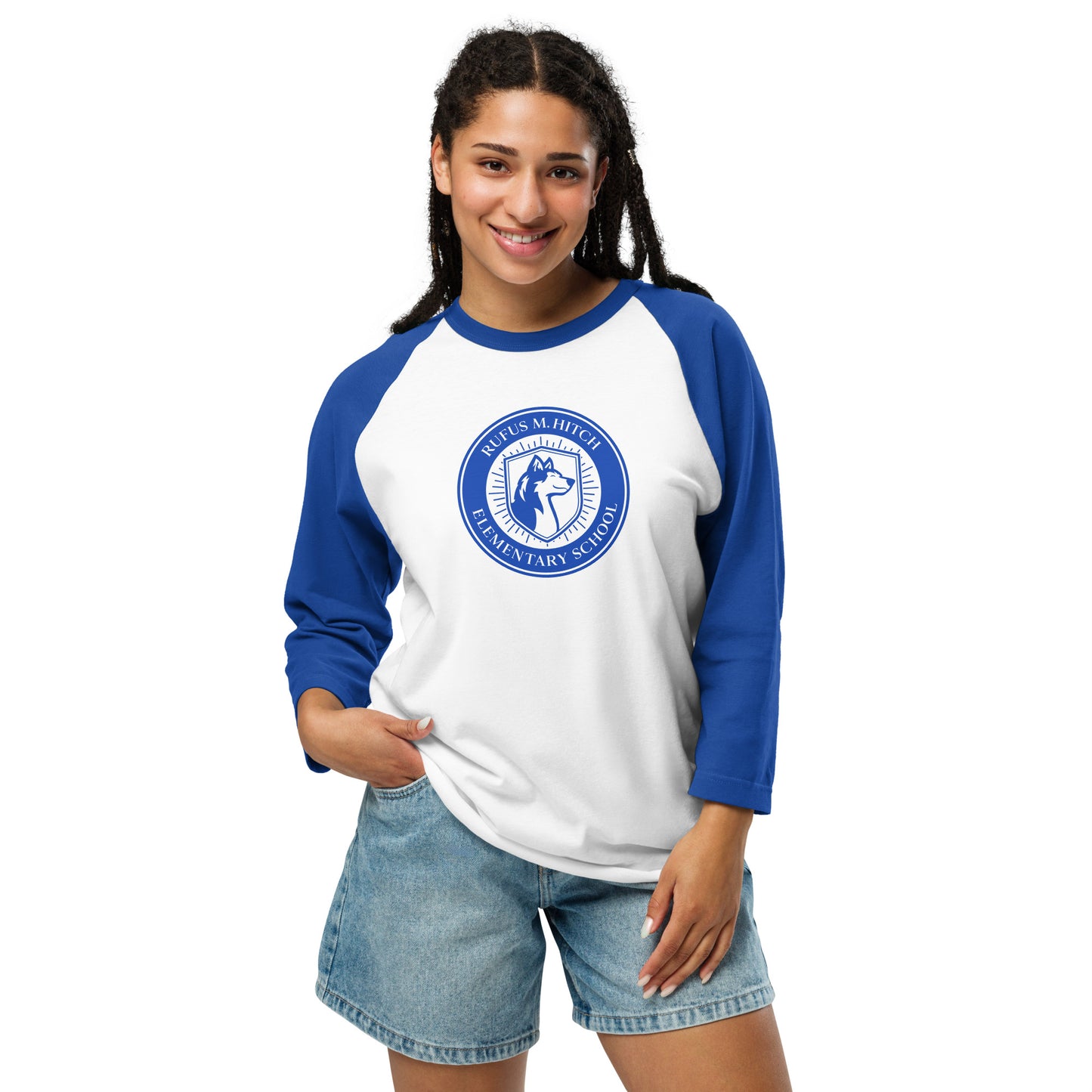 Baseball Raglan T-Shirt (Blue Logo)