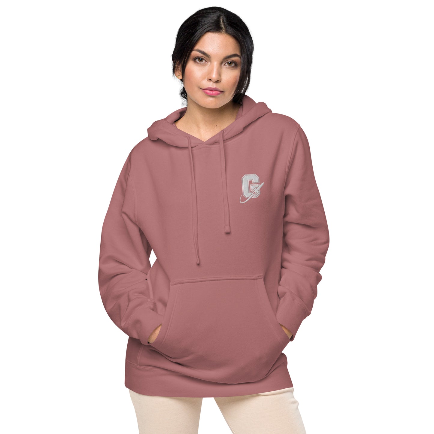 Unisex Embroidered Pigment-Dyed Hoodie