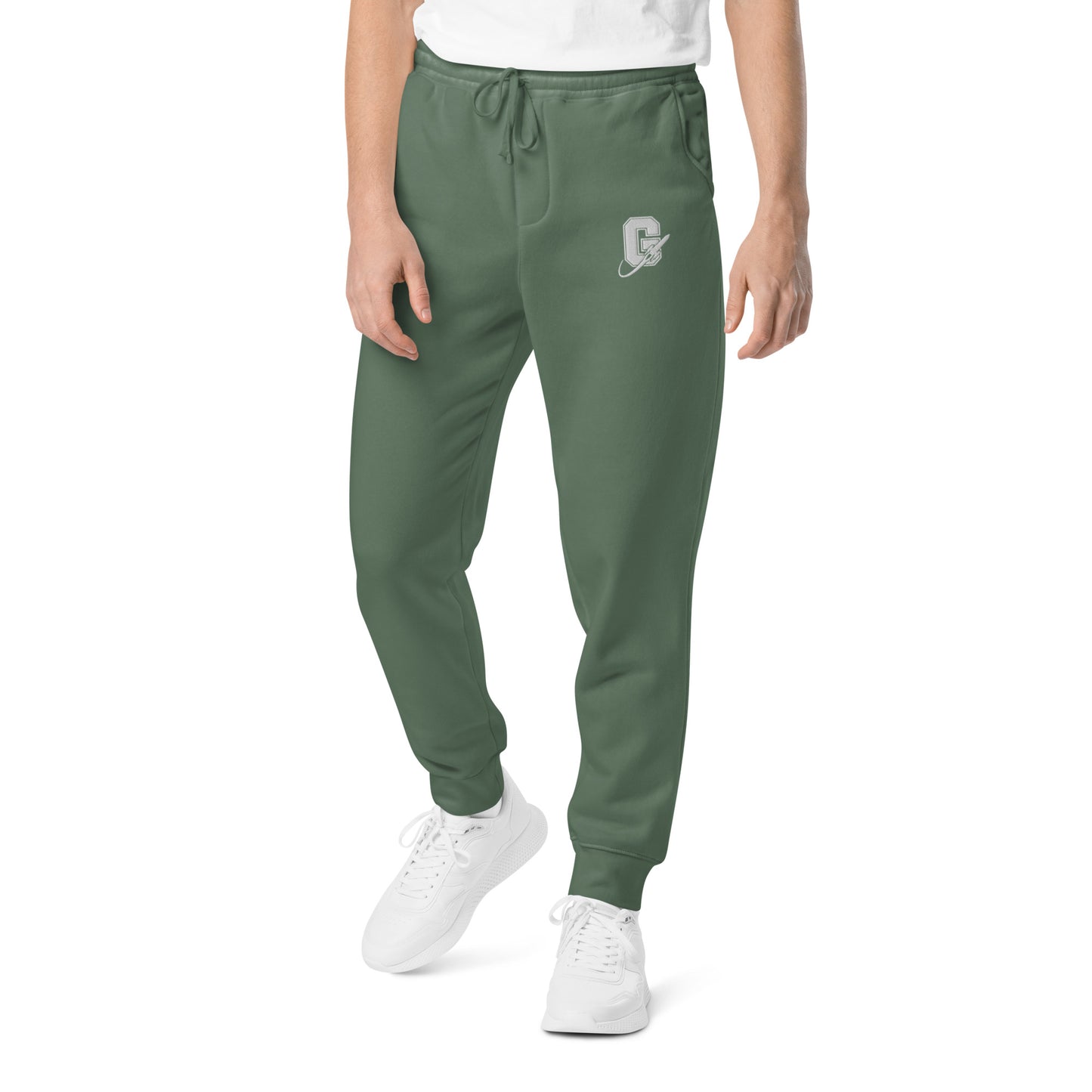 Unisex Embroidered Pigment-Dyed Sweatpants