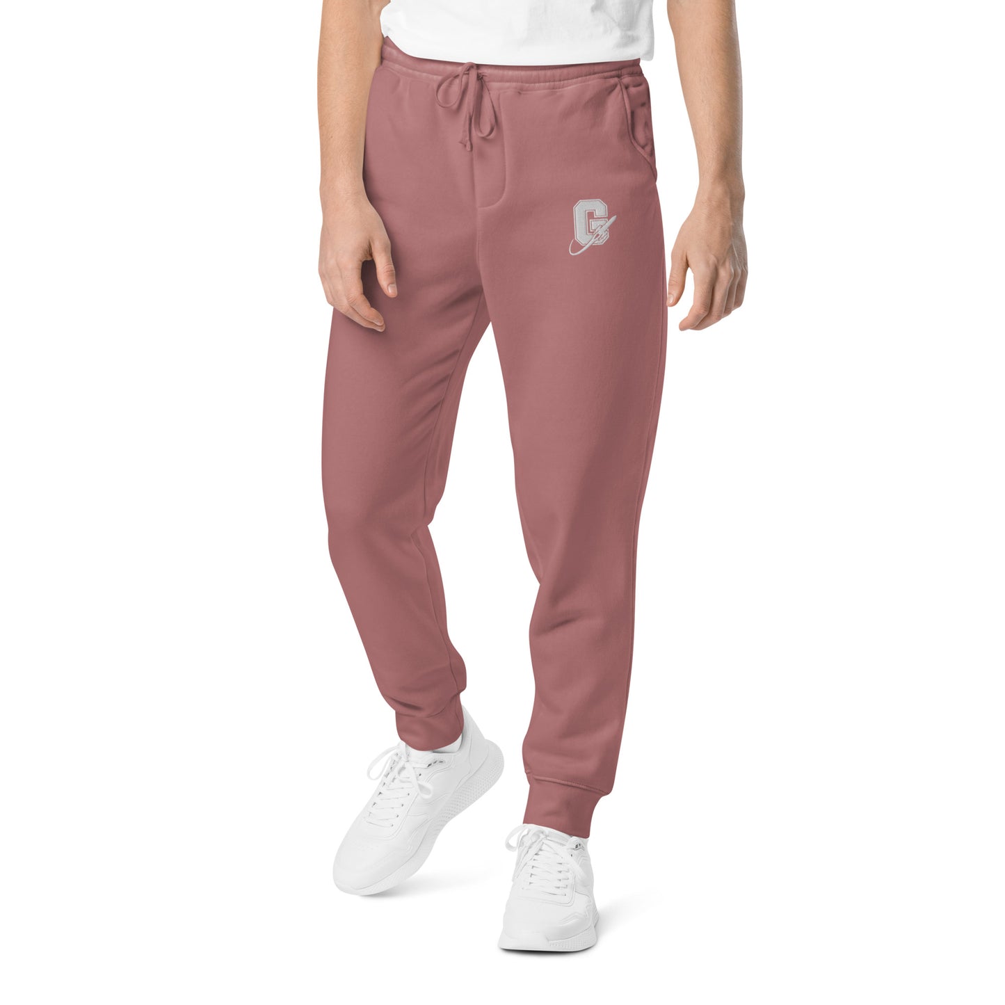 Unisex Embroidered Pigment-Dyed Sweatpants