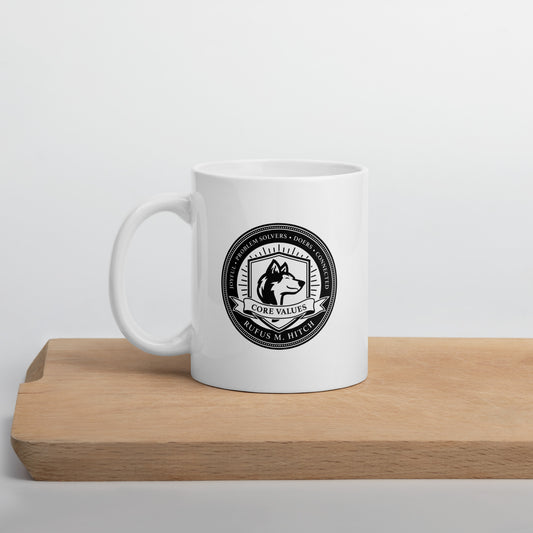 White Glossy Mug/ Hitch Core Values