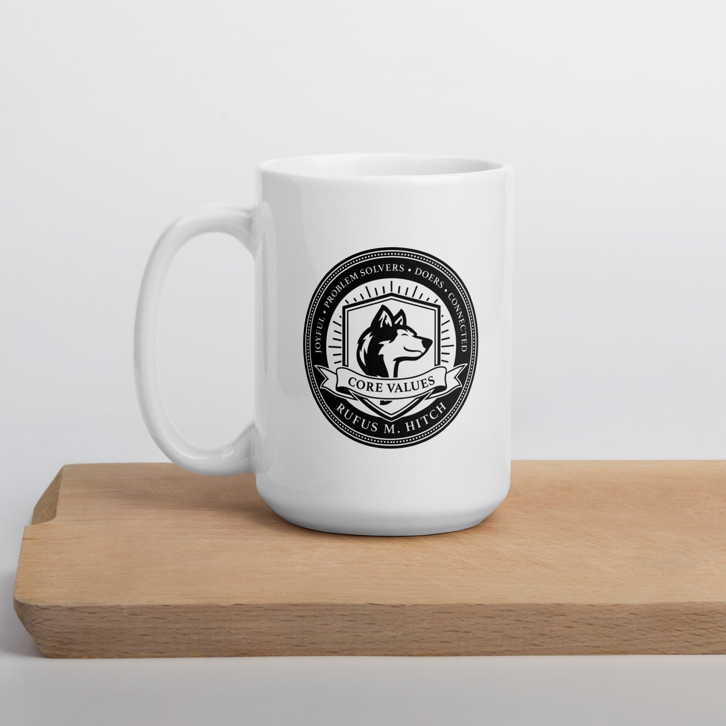 White Glossy Mug/ Hitch Core Values