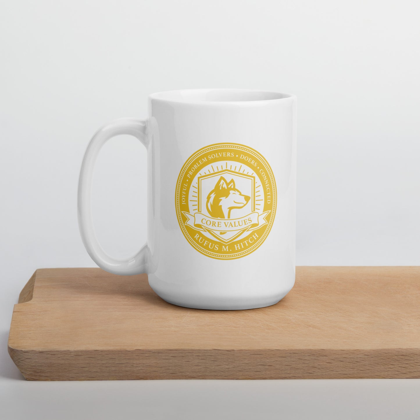 White Glossy Mug/ Hitch Core Values