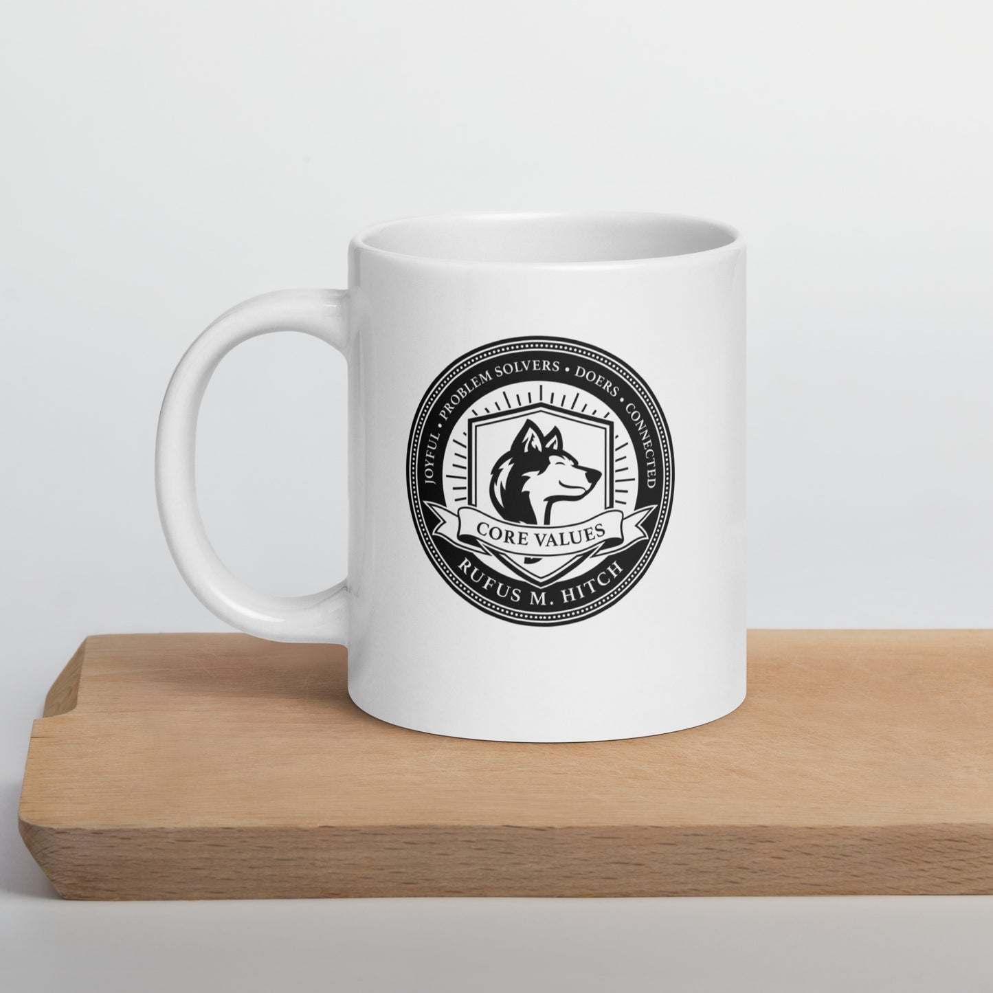 White Glossy Mug/ Hitch Core Values