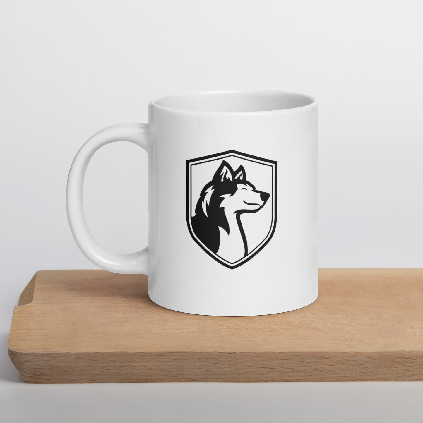 White Glossy Mug/ Hitch Husky Logo