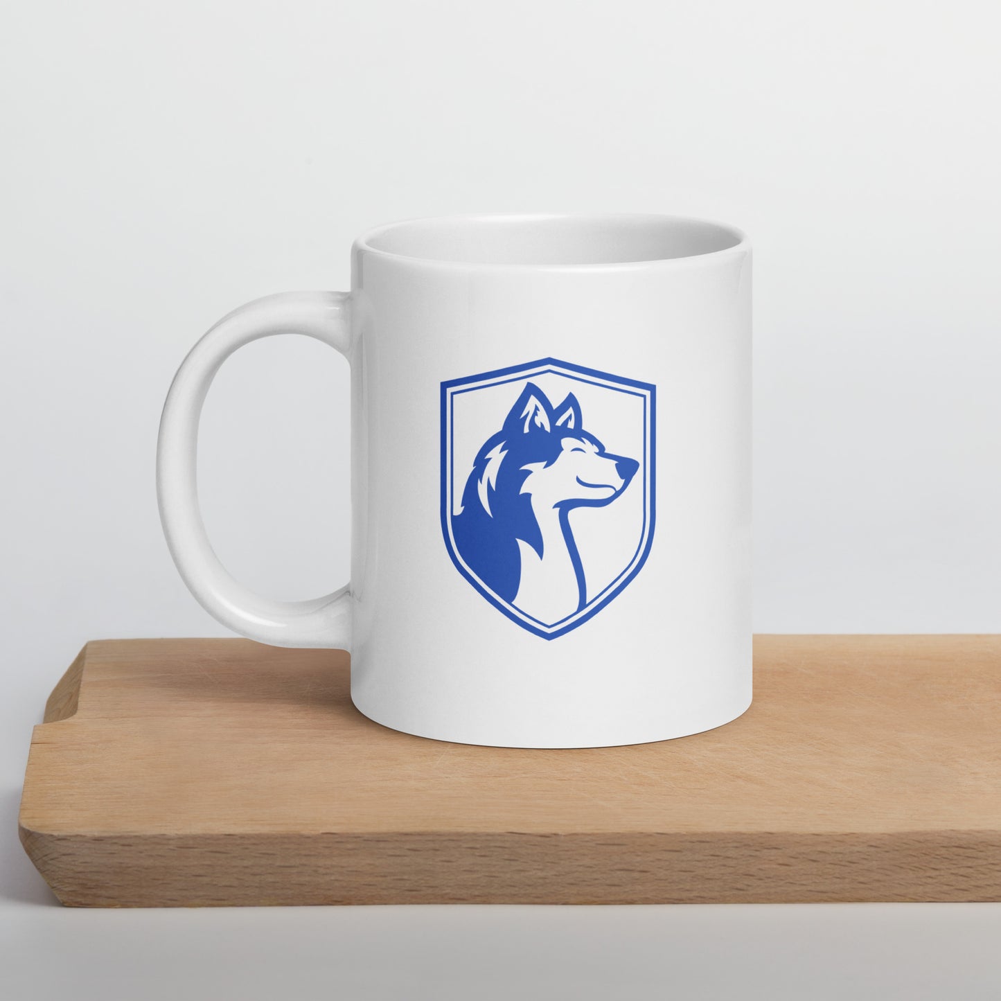 White Glossy Mug/ Hitch Husky Logo